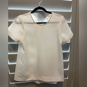Madewell White Tailored Tee Top Blouse Size a